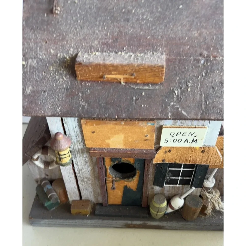 Wood Fishing Tackle Hut for Villages, Train Sets or Birdhouses